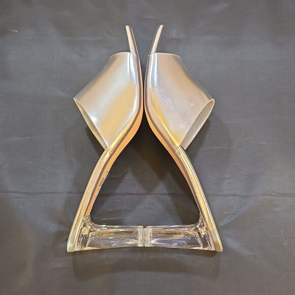 BRAND NEW ROUGE HELIUM CLEAR BLOCK-HEEL SLIP-ON SQUARE TOE SANDAL - Picture 12 of 16